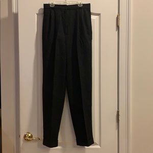Vintage 80s Black Pleated Wool Trousers Sz 8